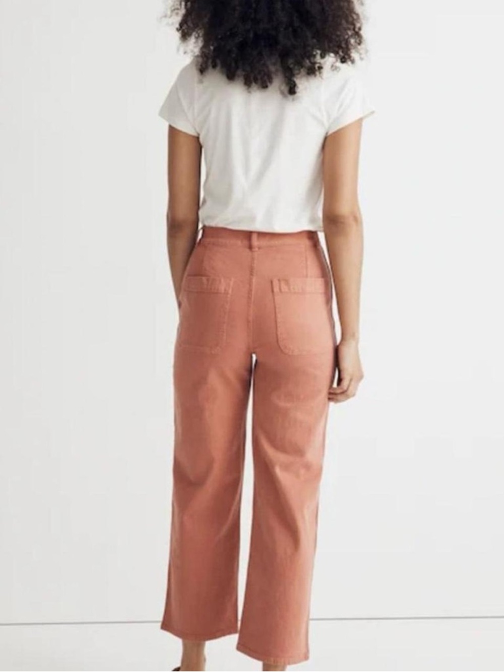 Madewell Emmett 2.0 Wide Leg Crop Pants Pink/Salmon - Picture 2 of 2